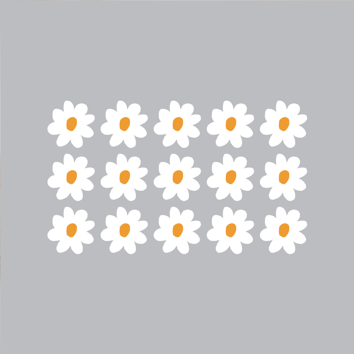 Printed Daisies Set Wall Decals  - Peel - Stick - Remove - Replace