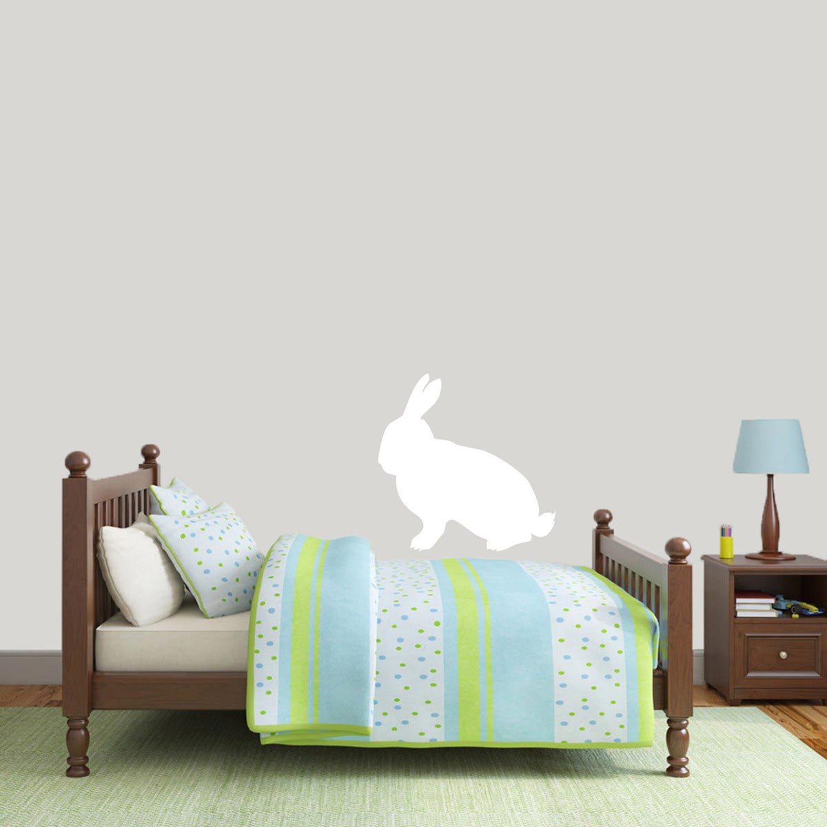 Rabbit Silhouette Wall Decals 18" wide x 18" tall Sample Image