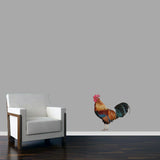 Real Life Rooster Printed Wall Decal 18" wide x 18" tall Sample Image