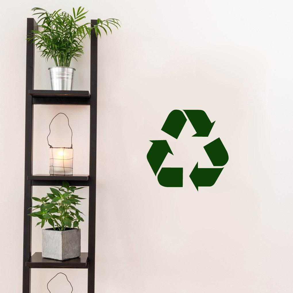 Recycle Symbol Decal Wall 12" wide x 12" tall Sample Image