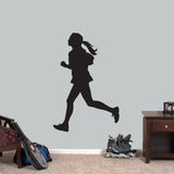 Girl Running Wall Decal 32" wide x 48" tall Sample Image