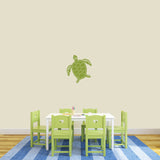 Sea Turtle Silhouette Wall Decal 16" wide x 18" tall Sample Image