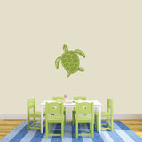 Sea Turtle Silhouette Wall Decal 22" wide x 24" tall Sample Image