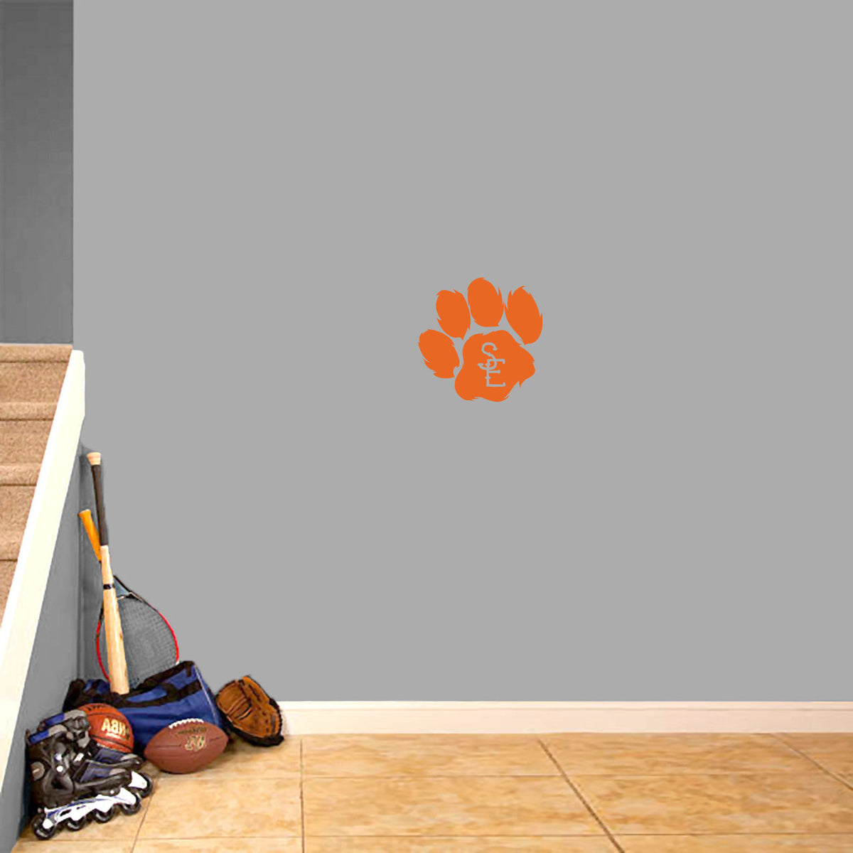 Seneca East Paw Print Wall Decal 12" wide x 12" tall Sample Image