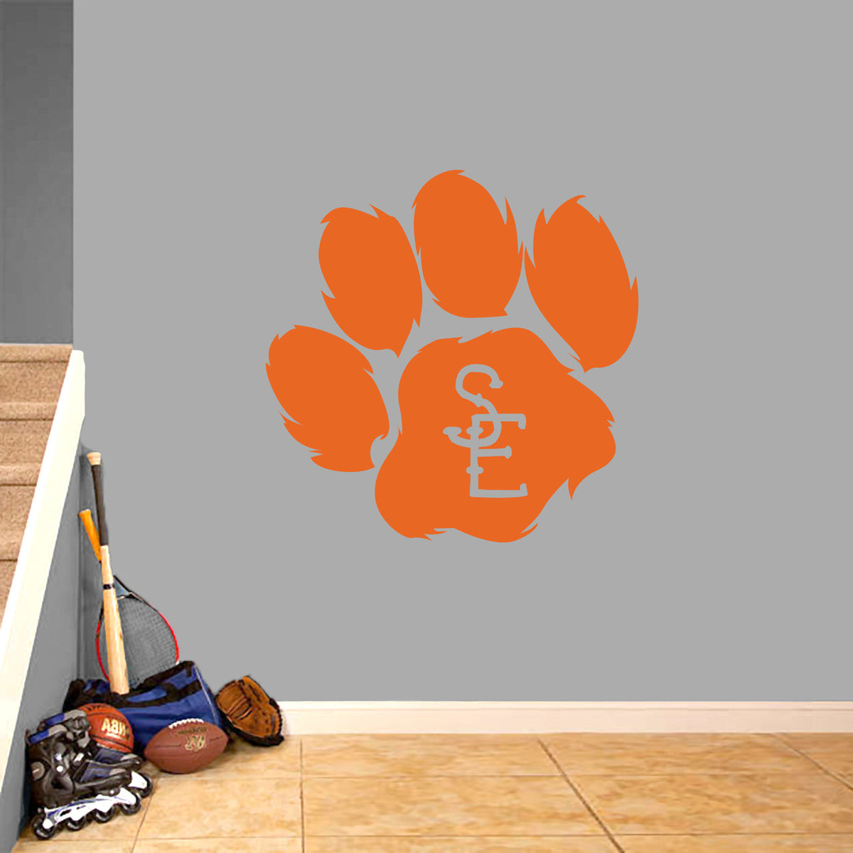 Seneca East Paw Print Wall Decal 36" wide x 36" tall Sample Image