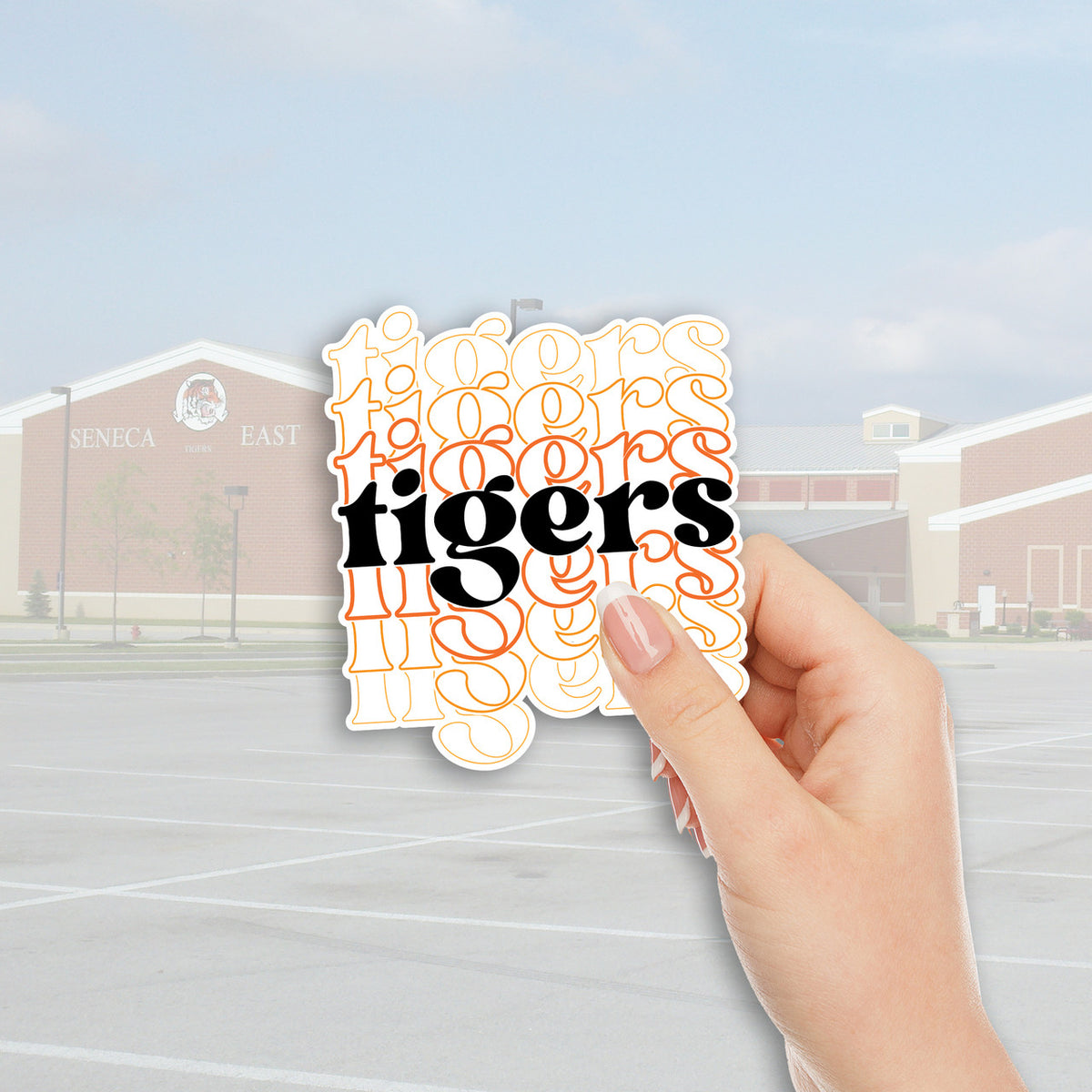 Seneca East Stacked Tigers Decal
