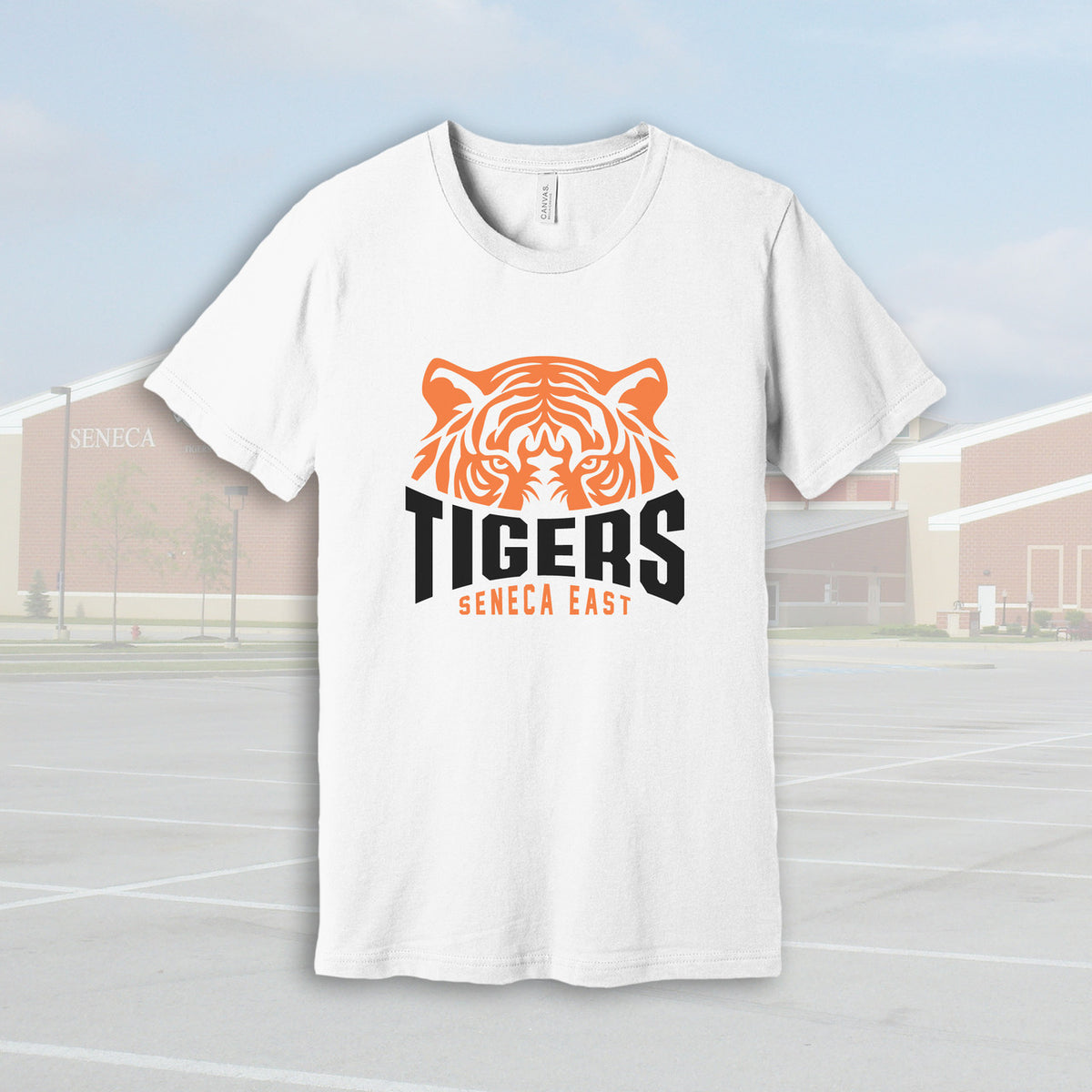 Seneca East Tiger Eyes White Adult Unisex T-Shirt