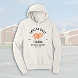 Seneca East Tigers Motto Vintage White Adult Unisex Sponge Fleece Hoodie