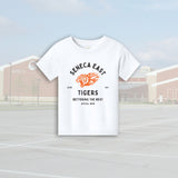 Seneca East Tigers Motto White Toddler Unisex T-Shirt