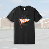 Seneca East Tigers Pennant Flag Black Heather Adult Unisex T-Shirt