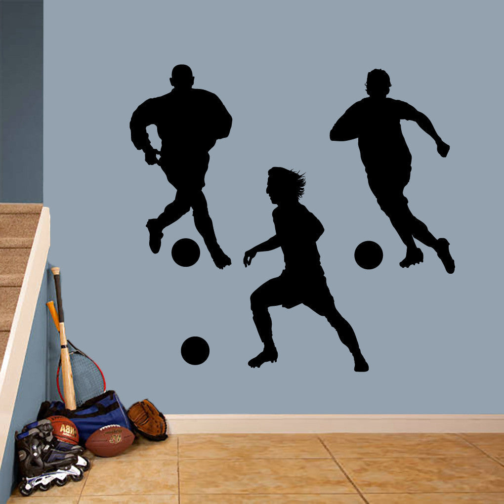 Soccer Players Set Wall Decals Large Sample Image
