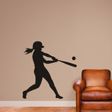 Softball Batter Silhouette Wall Decal