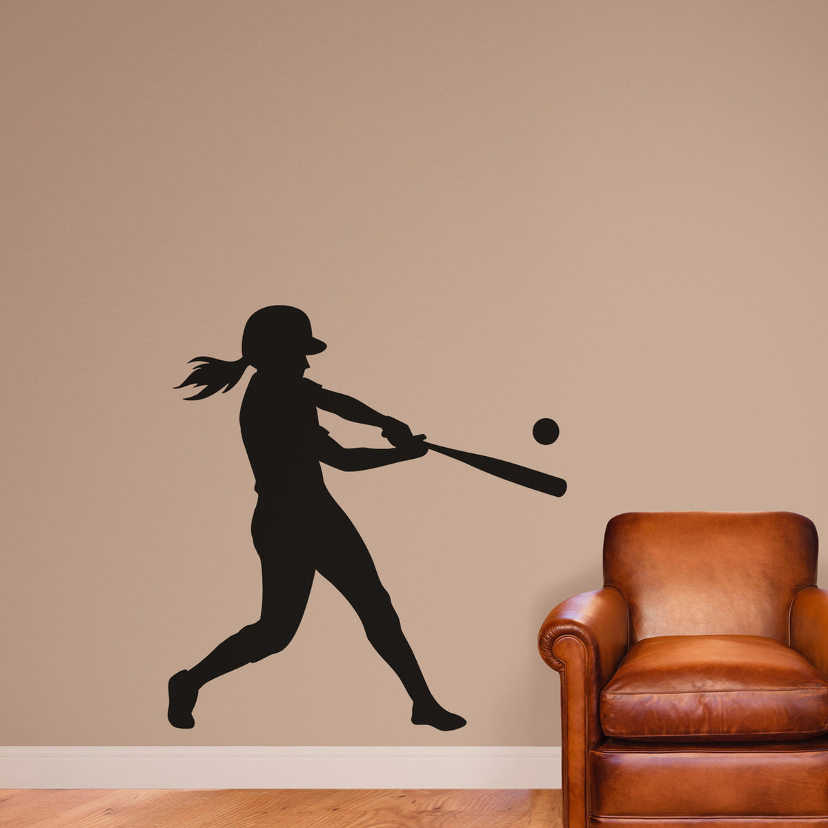 Softball Batter Silhouette Wall Decal