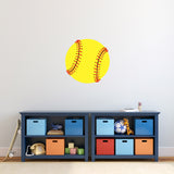 Softball Printed Wall Decal 18" wide x 18" tall Sample Image