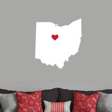Custom State Silhouette With Heart Wall Decals Stickers