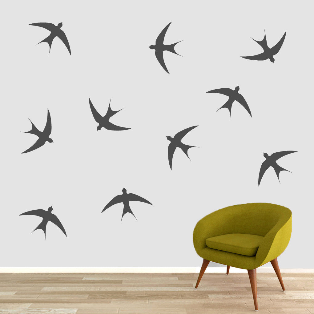 Swallow Birds Wall Decal Small Sample Image