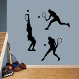 Tennis Girls Set Wall Decals Large Sample Image