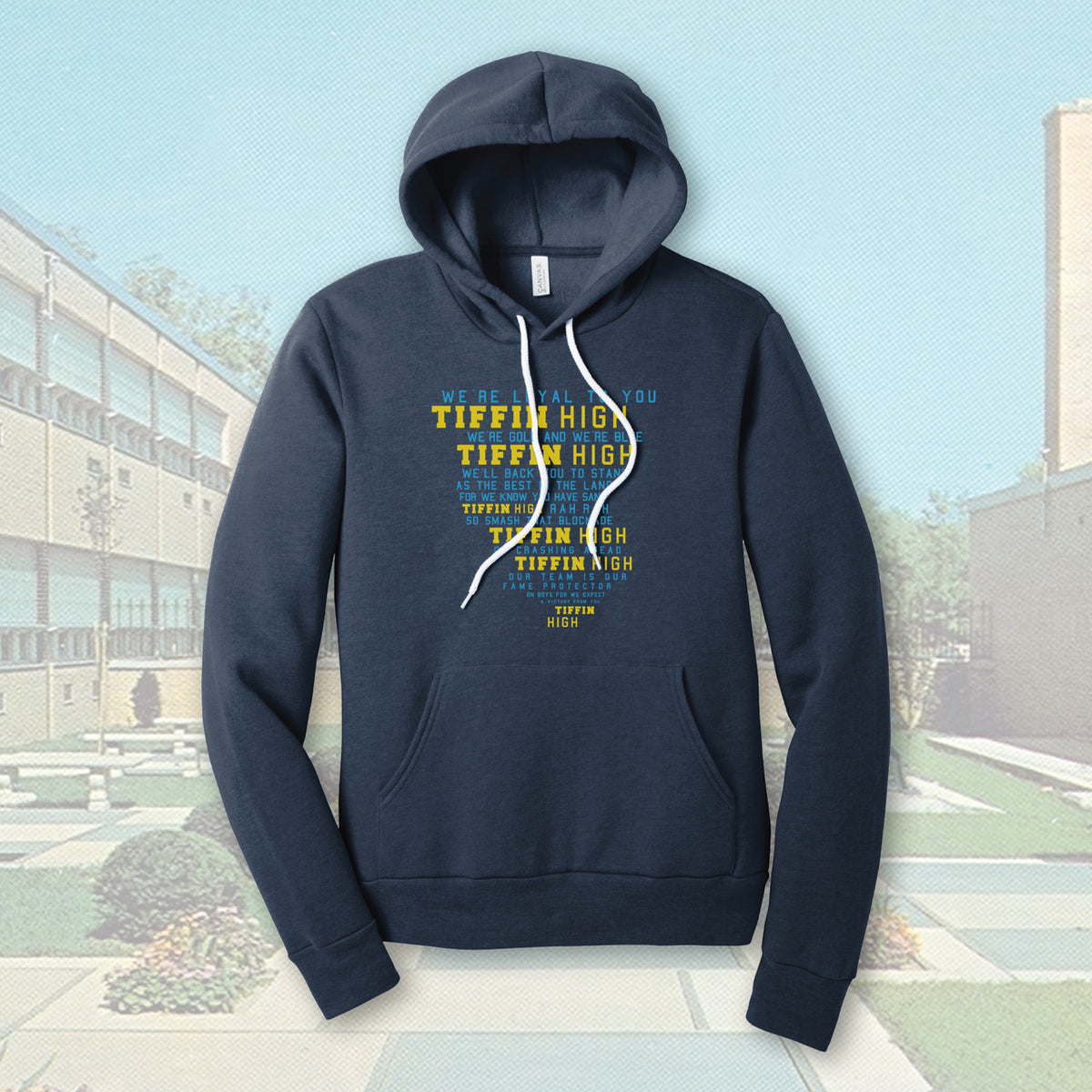 Tiffin Columbian Fight Song Heather Navy Adult Unisex Sponge Fleece Hoodie