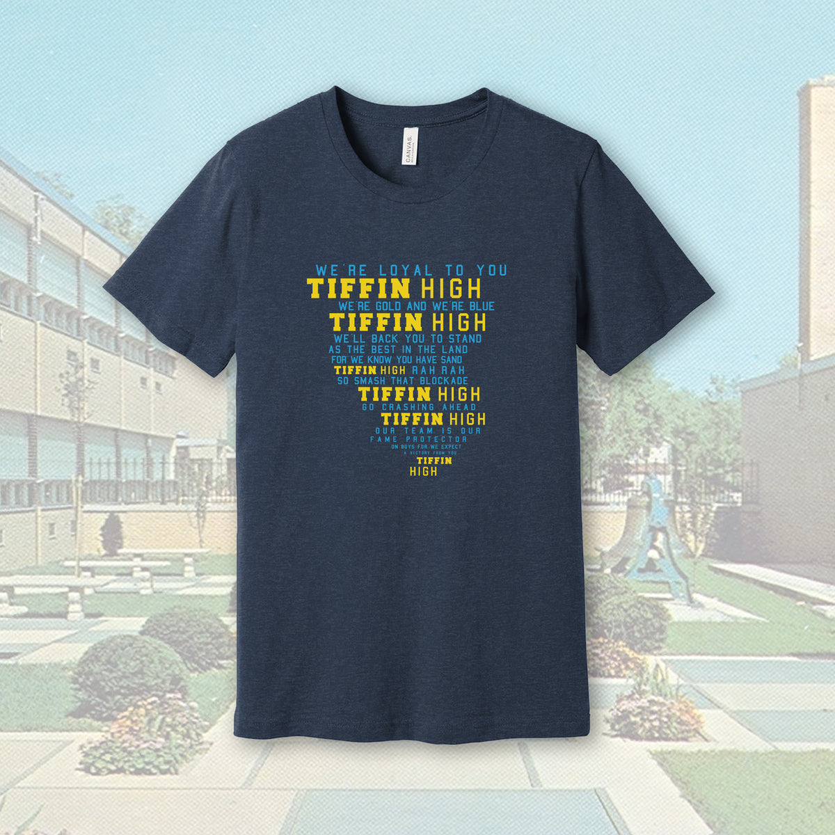 Tiffin Columbian Fight Song Heather Navy Adult Unisex T-Shirt