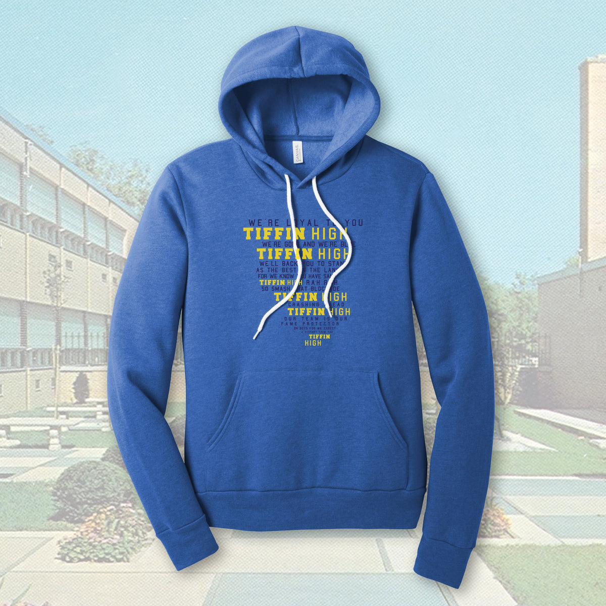 Tiffin Columbian Fight Song Heather True Royal Adult Unisex Sponge Fleece Hoodie