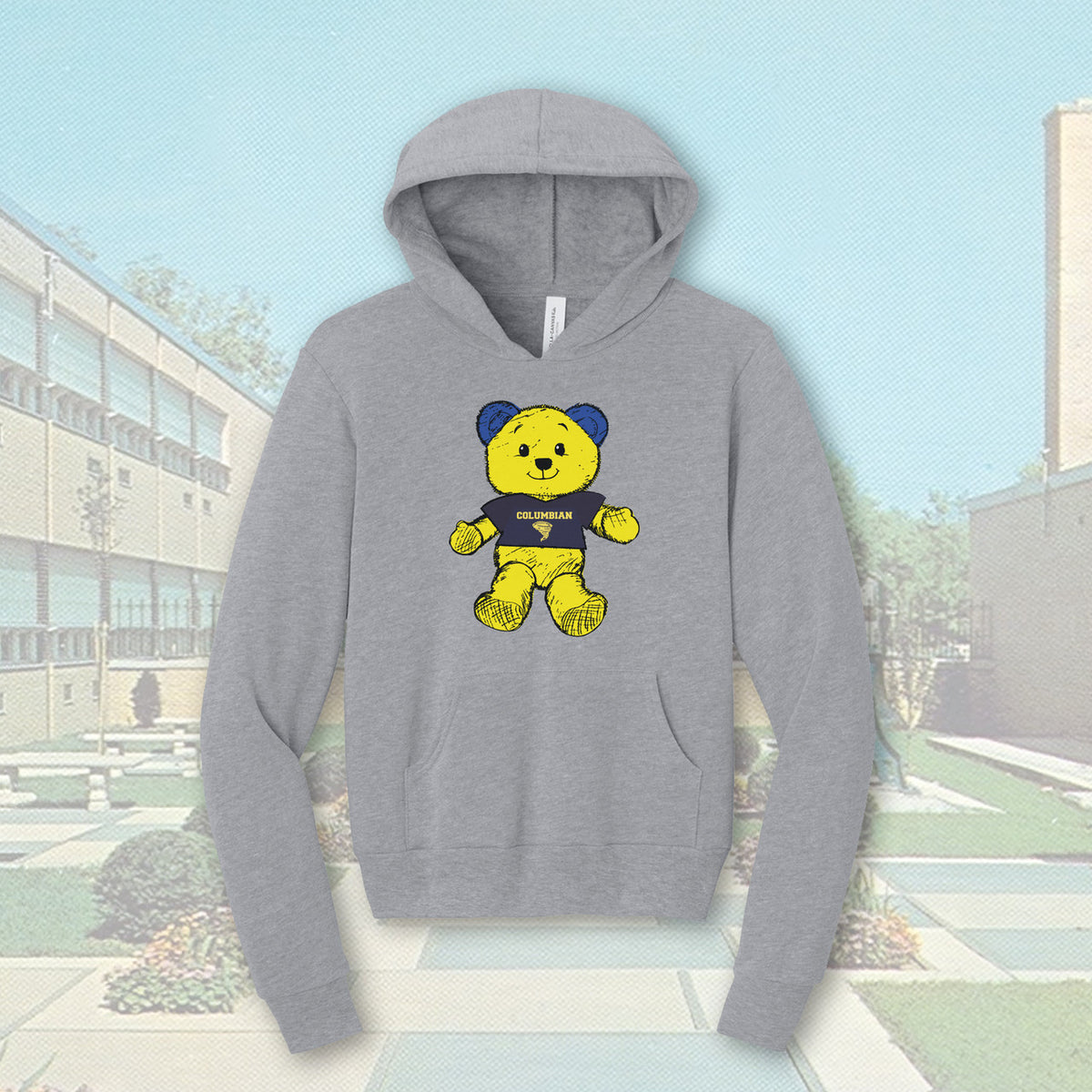 Tiffin Columbian Teddy Tornado Athletic Heather Youth Unisex Hooded Sweatshirt