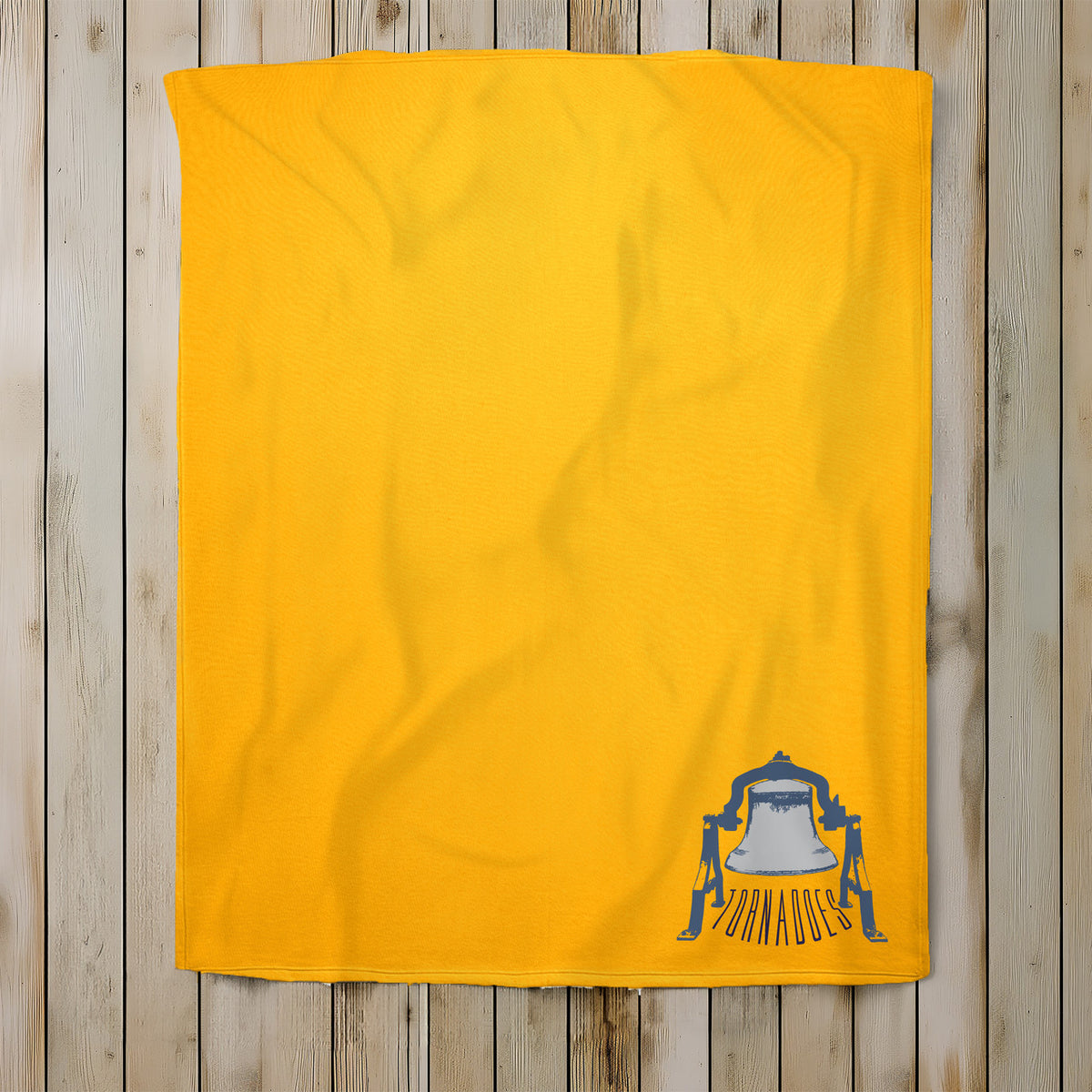 Tiffin Columbian Tornadoes Victory Bell Gold Fleece Sweatshirt Blanket