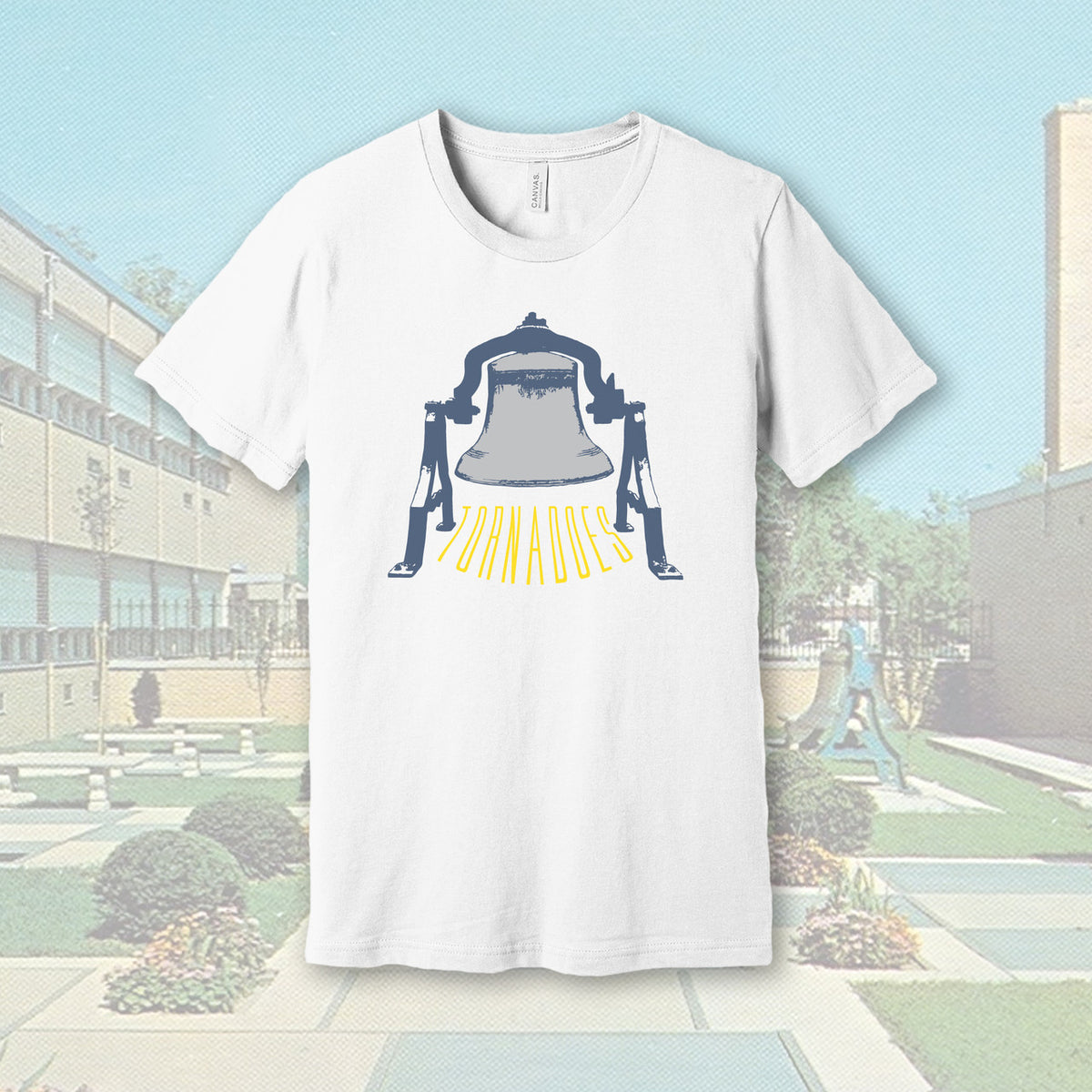 Tiffin Columbian Tornadoes Victory Bell White Adult Unisex T-Shirt