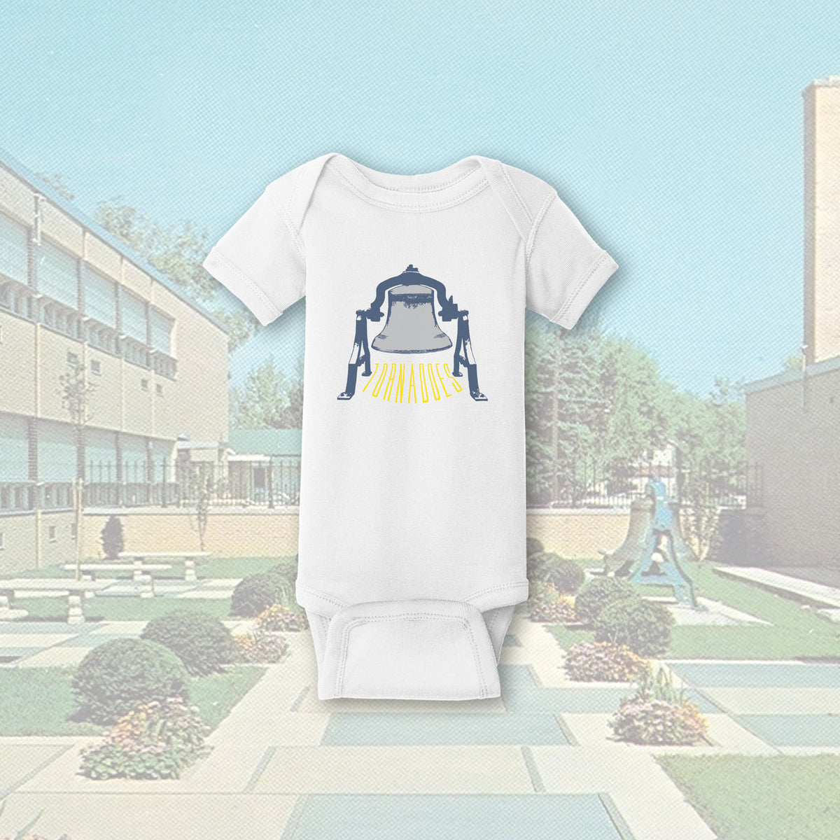 Tiffin Columbian Tornadoes Victory Bell White Infant Bodysuit