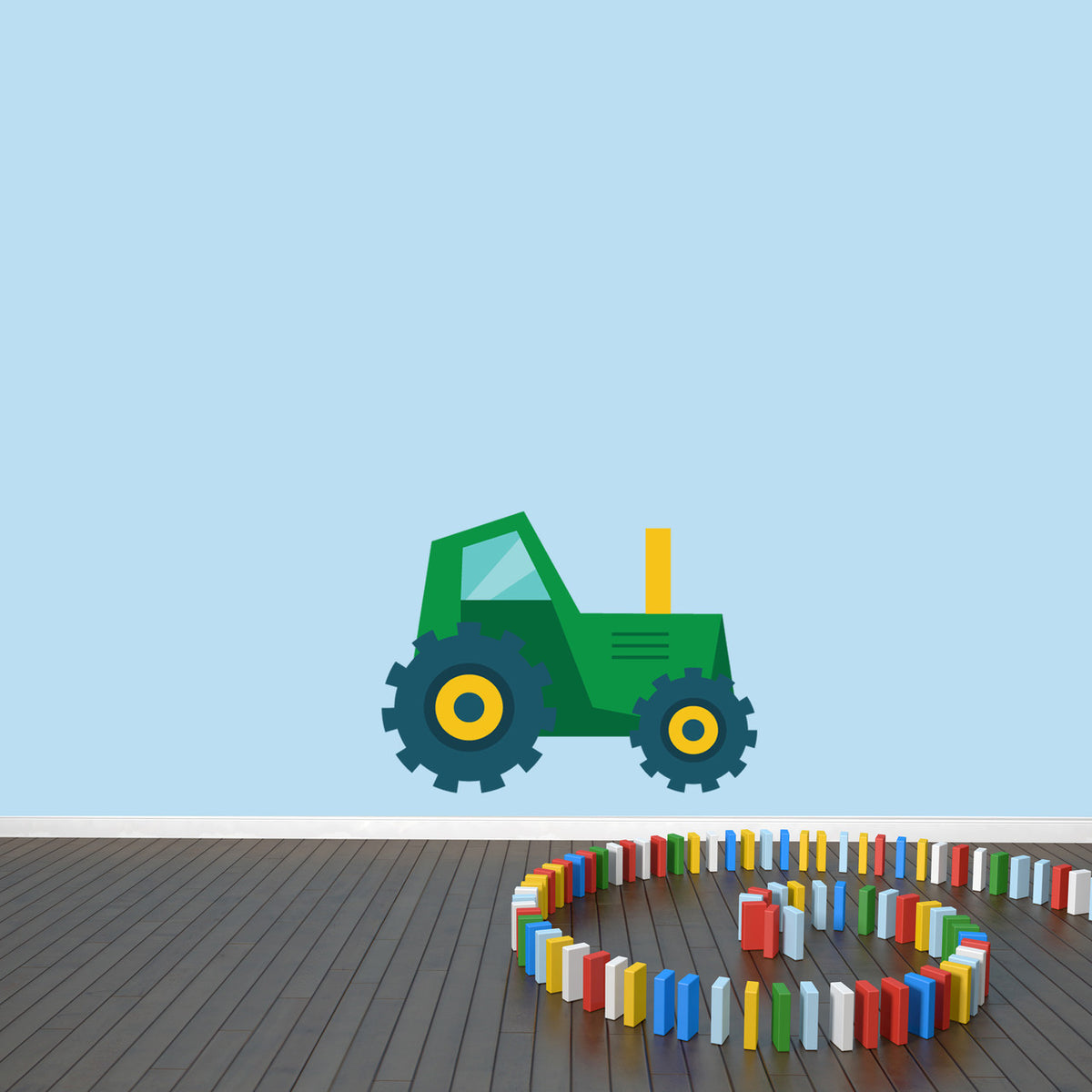 Tractor Printed Wall Decal " wide x 18" tall Green Sample Image
