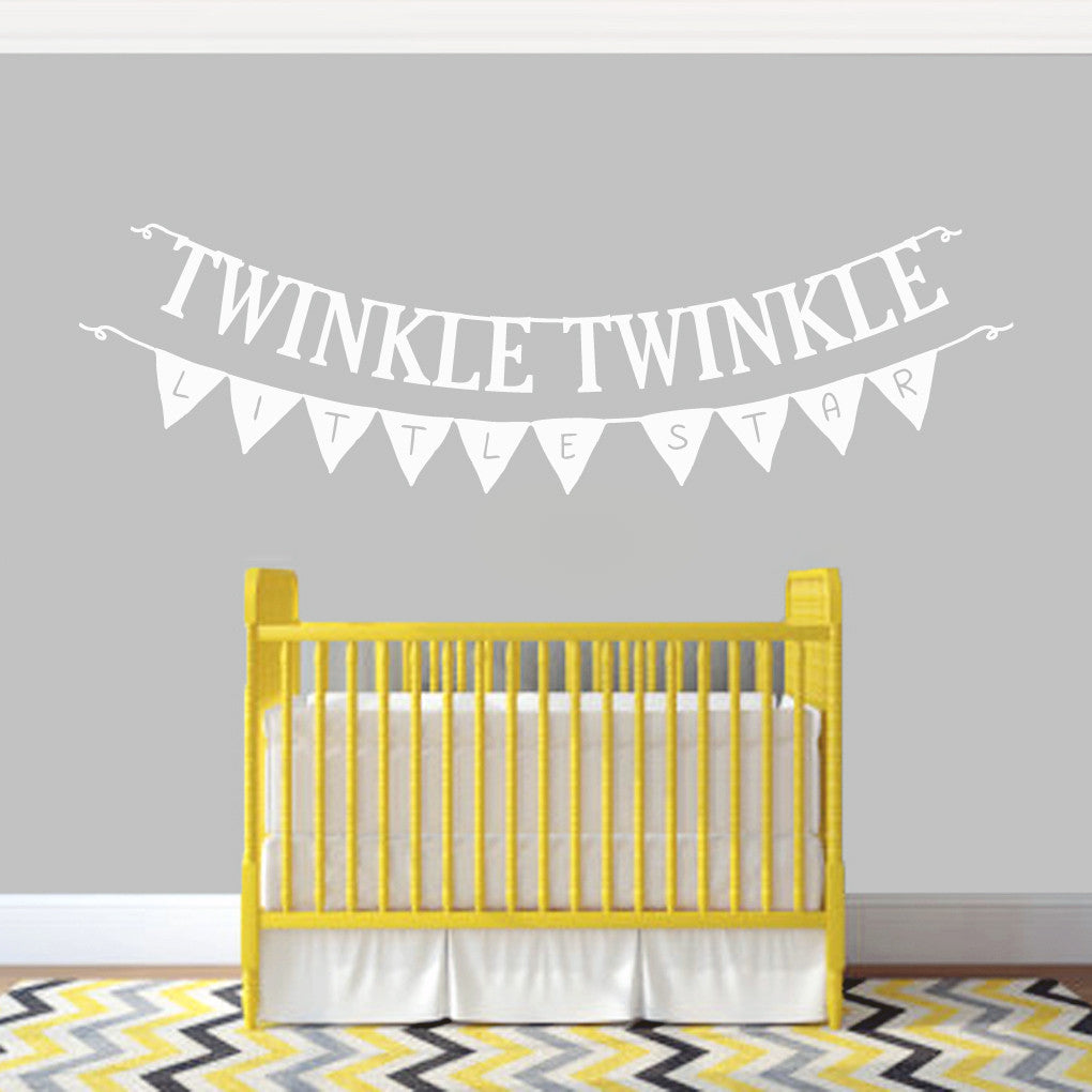Twinkle Twinkle Little Star Banners Wall Decals 60" wide x 20" tall Sample Image