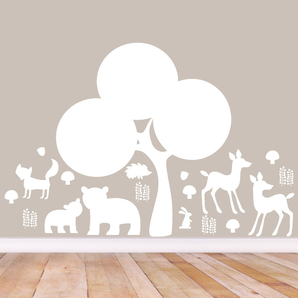Woodland Forest Silhouette Wall Decals Large Sample Image