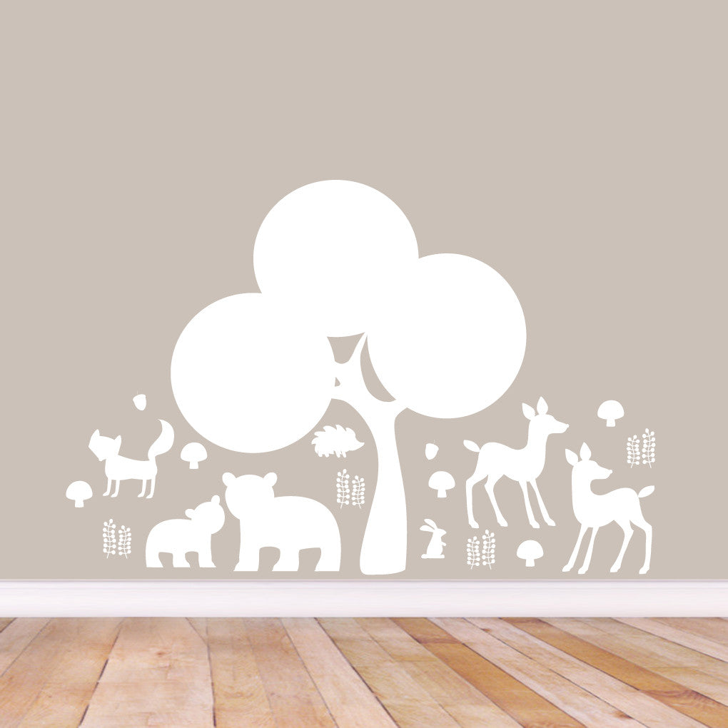 Woodland Forest Silhouette Wall Decals Small Sample Image