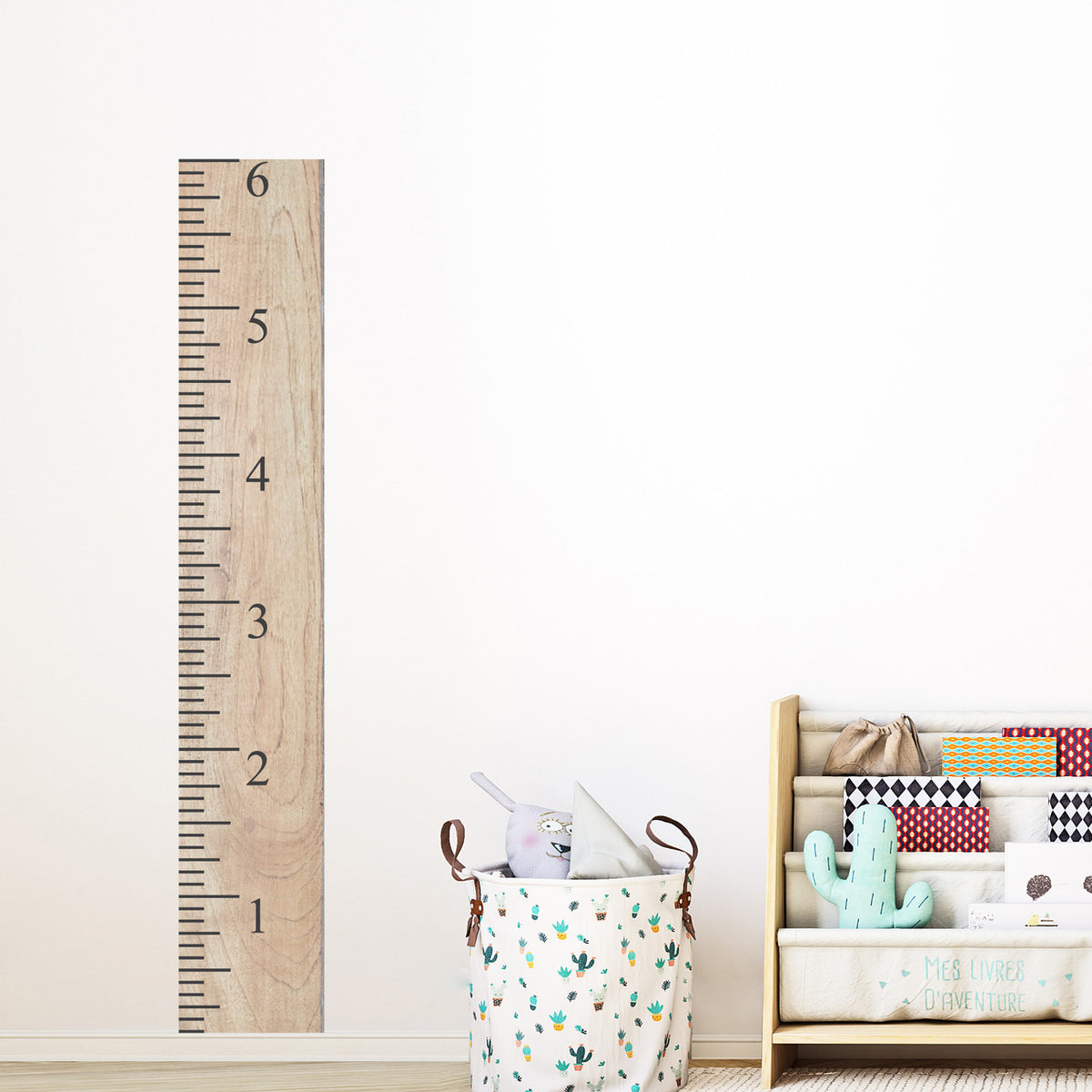 Wood Ruler Growth Chart Printed Wall Decal 