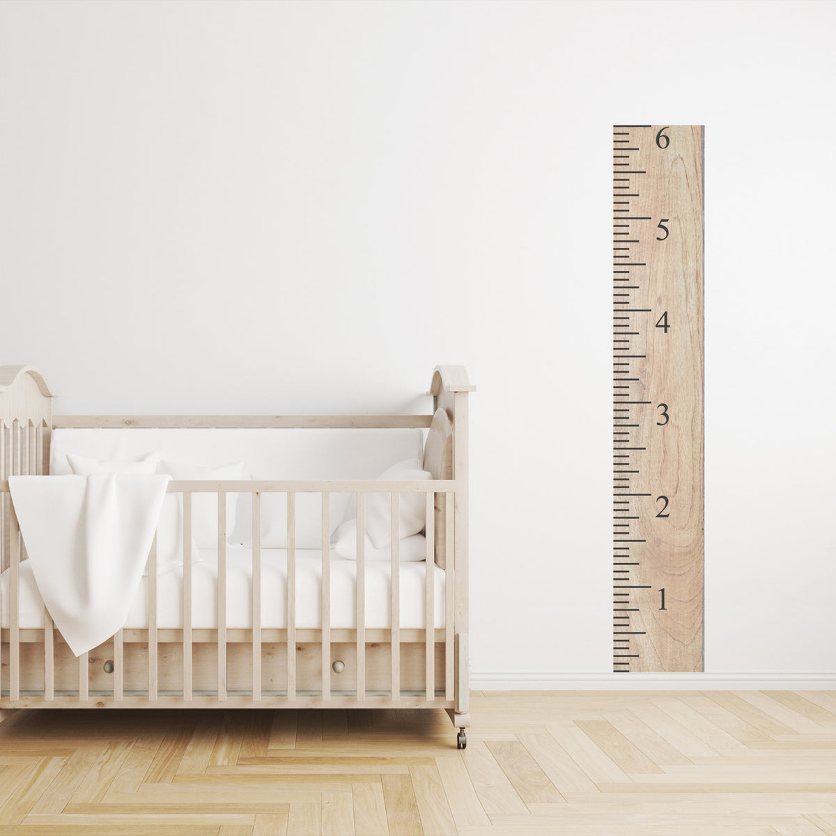 Wood Ruler Growth Chart Printed Wall Decal 