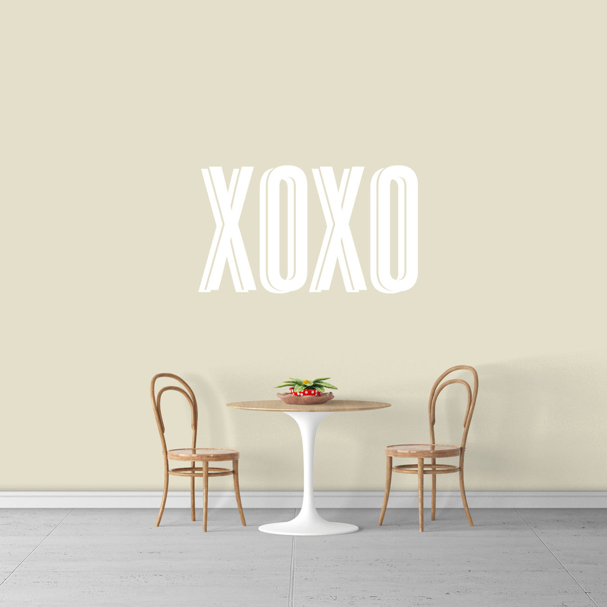 XOXO Wall Decal 36" wide x 28" tall Sample Image