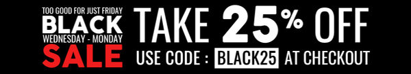 Black Friday 25% off sale